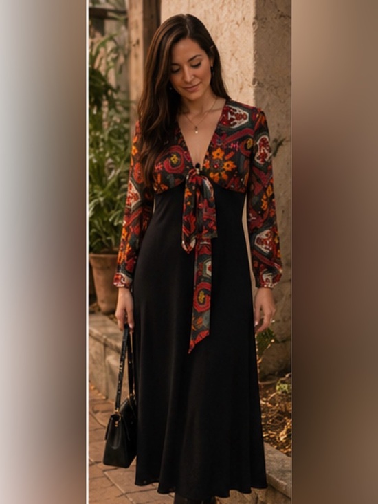 Vintage Dresses & Skirts - 70'S viNTAGE 70'S POLYESTER DRESS. SZ SMALL (B05)